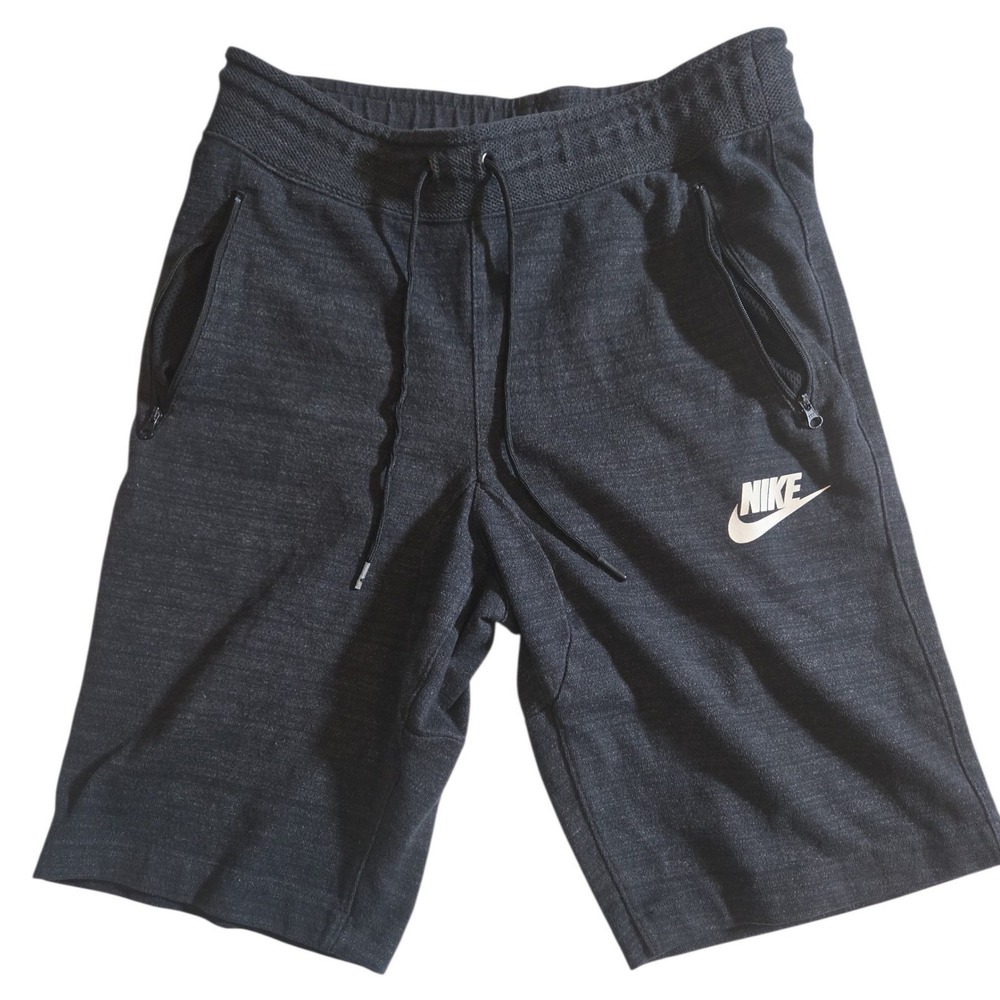 Nike Mens Sportswear Modern Fleece Shorts Charcoal Grey Zip Pockets Size M